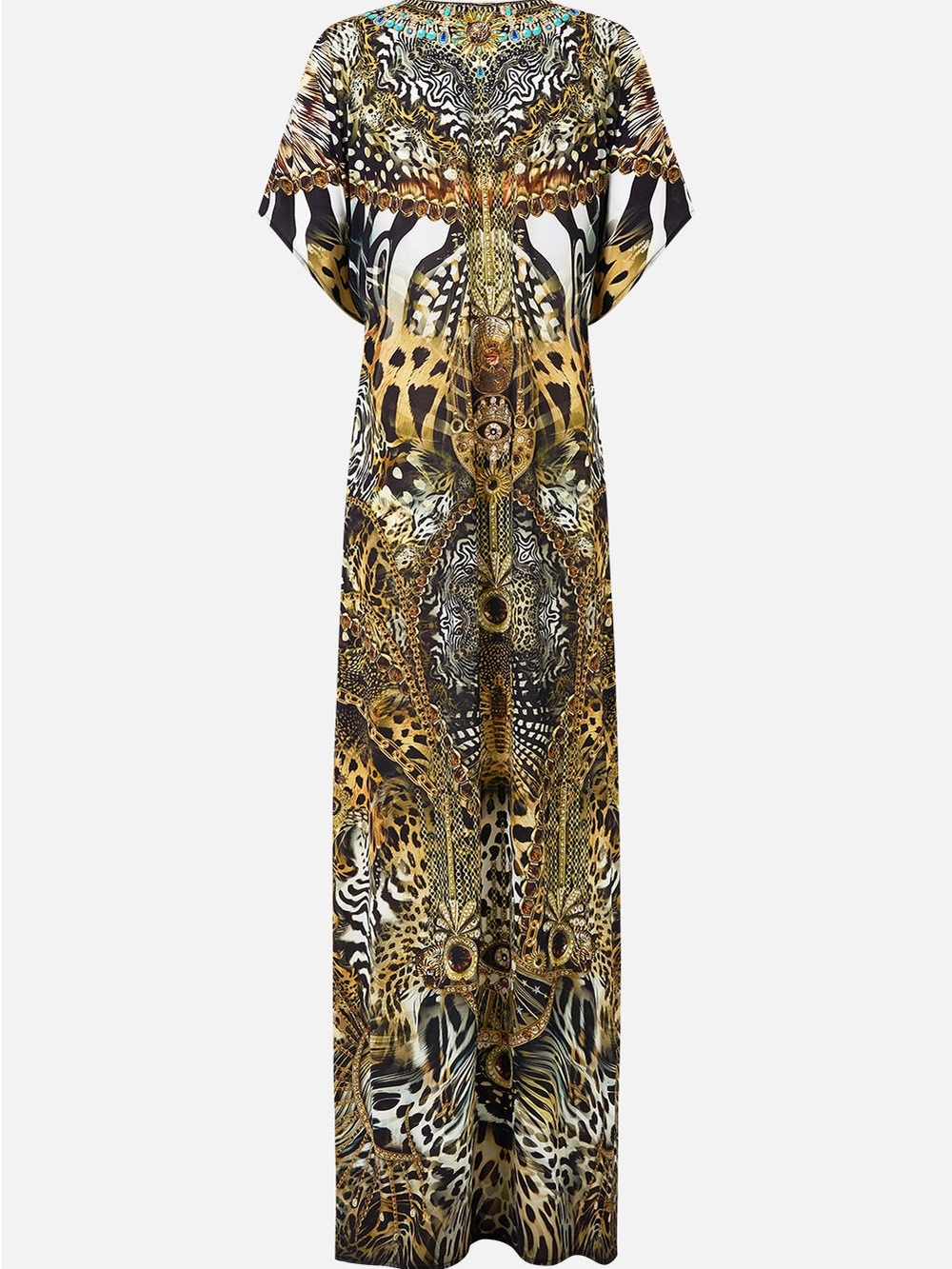 Camilla Front Split Beach Maxi Dress With Chain Feline Folklore